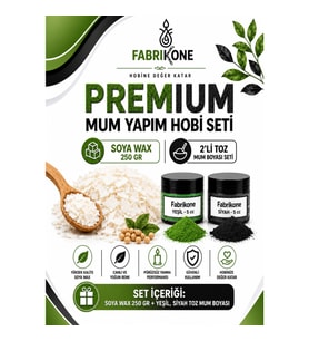 Premium Mum Yapım Hobi Seti - Soya Wax 250 gr - 2'li Toz Mum Boyası Seti - Yeşil, Siyah BKFABSW2502YS