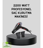Profesyonel 2200W Fön Makinesi – Ac Motorlu, Hızlı Kurutma, Hafif Tasarım