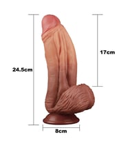LoveToy Double Layer Platinyum Silikon Dildo 25 cm