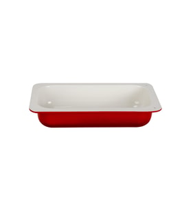 Lava Döküm Dikdörtgen 1/3 Gastronomi Küvet Ölçü 32x17cm. (Kırmızı)