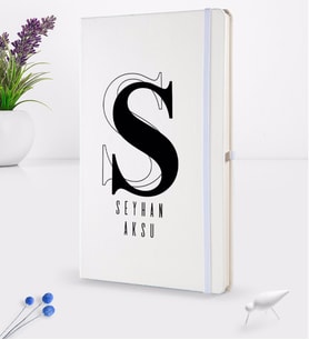 BK Gift Kişiye Özel İsimli Beyaz Termo Deri Defter 16x24cm Model 34