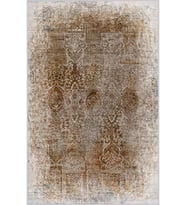 Eliana Home Baskılı, Yıkanabilir Kaymaz Taban Salon Halısı LNA1366-SD297 100x150 cm (Kahverengi)