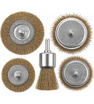Kyrotech 5 Parça Matkap Tel Fırça Seti, Pirinç Tel Fırça Uçları, Pas Temizleme, Metal Yüzey Temizleme, 4500 RPM Dayanıklı, Matkap ve Havalı Alet Uyumlu