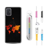 Samsung a71 A72 A73 A7 A9 2018 C7 C9 Kılıf Kablo Koruma Spiral Silikon İz Bırakan Uçak 1778