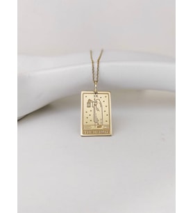 24 Ayar Has Altın Kaplama  The Hermit Tarot Gümüş Kolye