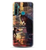 Realme 5i 5 Pro 6i 7 Pro 8 Kılıf Desemli Silikon Kız ve Kedi 1762