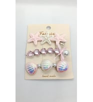 Pearl Coast Deniz Temalı 3'lü Pens Toka Seti - Pembe