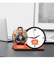 Erkek İç Mimara Hediye Karikatürlü MDF Masa Saati