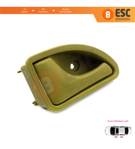 Renault Kangoo Twingo MK1 Nissan Kubistar X76 8200259376 İçin Sol İç Kapı Kolu Hardal Zeytin Yeşili