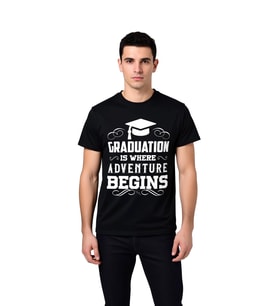 Mezuniyet Maceranın Başlangıcı Baskılı Erkek Tişört