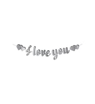 Kaligrafi Banner Gümüş I Love You M244