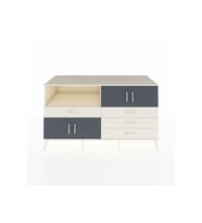 Kronos Konsol 2 Raflı 4 Çekmeceli 4 Kapaklı 176x59x99 Aytaşı-Antrasit/Aytaşı