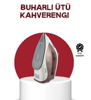 Seramik Tabanlı Buharlı Ütü 2200W Dikey Ütüleme 300ml Kahverengi