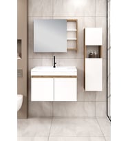 %100 Mdf 80 cm Saura Banyo Dolabı + 30 cm Saura Boy Dolabı