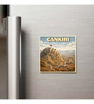 Çankırı Şehri - Pop-Art Travel - 9x9 cm Buzdolap Magneti