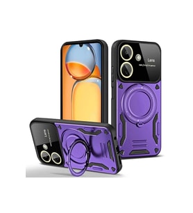 Durukar® Redmi 13C Kılıf Joy Lens Standlı Kapak - Mor