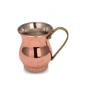 Turna Bakır Mini Zemzem Maşrapa Düz 100 Ml Kırmızı Turna0496-1