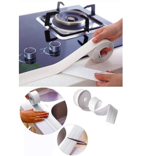 3.2 Metre Su Sızdırmaz Bant Duş Banyo Küvet Lavabo Klozet Kenar Sızıntı Tamir Sızdırmazlık Bandı (Beyaz)