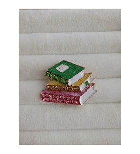 Pembe, Sarı, Yeşil Kitap Broş (Çok Renkli)