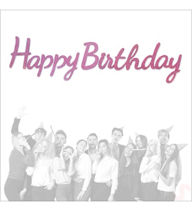 Happy Birthday Simli Folyo Karton Banner, 2 mt - Pembe