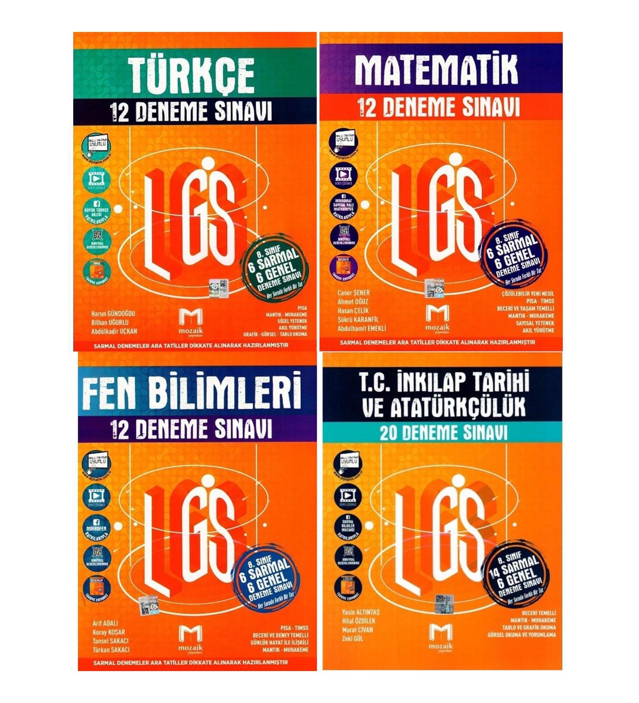 Mozaik 8.Sınıf Türkçe-Matematik-Fen-İnkılap Deneme Seti