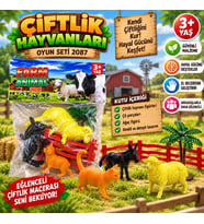 Oyuncak Çiftlik Hayvanları Seti Çiftlik Hayvan Figürleri Çit ve Ağaç Aksesuarları