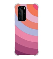 PrintiFy Huawei P40 Pro Uyumlu Köşe Korumalı Renk Cümbüşü F Tasarımlı Şeffaf Silikon Kılıf