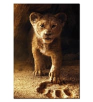 Ahşap Tablo Aslan Kral Küçük Simba Ve Büyük Pati Izi (35x50 Cm Boyut)