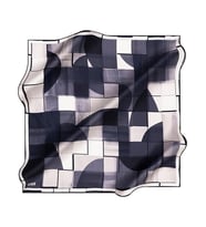 Geometrik Desenli  İpek Krep Saten Eşarp - İlkbahar - Yaz 8990701-321 -Sura