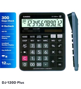 Casio DJ-120D Plus 12 Haneli Masaüstü Hesap Makinesi (Siyah)