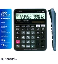 Casio DJ-120D Plus 12 Haneli Masaüstü Hesap Makinesi (Siyah)