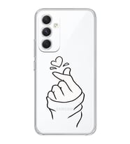 Samsung Galaxy M34 5G Uyumlu Kalp Desenli Şeffaf Telefon Kılıfı