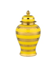 Vitale Dory Çizgili Vazo Sarı Gold 12x19x32 cm AK.WLT0622