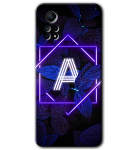 Redmi Note 12 Pro 4G Kılıf HD Desen Baskılı Kılıf - Dark Neon Yaprak A Harfi