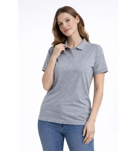pilelistore- Pike Kumaş Düğmeli Yaka Regular Rahat Günlük Kısa Kol Tişört T-shirt - Gri