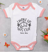 BK Kids Kişiye Özel Pembe Bebek Body Zıbın - Model 5