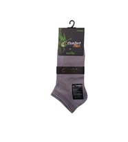 Comfort 12 Çift Dikişsiz Bambu Patik Çorap (Gri)
