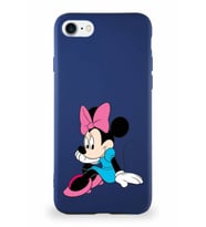 Apple iPhone SE 2022 Soft Premier Kapak Minnie Mouse-E Tasarımlı Silikon Kılıf - Lacivert (Şeffaf)