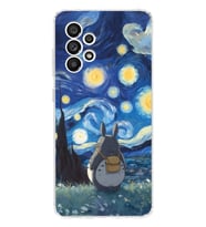 Samsung Galaxy A52 Uyumlu Komşum Totoro Tasarımlı Şeffaf Telefon Kılıfı