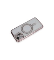İphone 13 Kılıf Joke Simli Magneticsafe Kılıf - Pembe