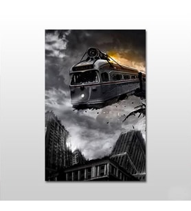 Tren Kazası Kanvas Tablo 60X30 (Karışık)