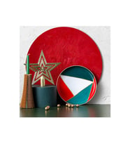 İSTANBUL PORSELEN STARLİGHT FİNE BONE NEW YEAR YILBAŞI PASTA TABAĞI MULTİCOLOR 21 CM