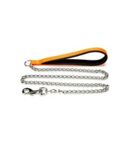 Doggie Konforlu Dokumadan El Yapımı Zincirli Köpek Gezdirme Kayışı 2,5x110cm - Orange