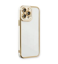 Apple İphone 13 Pro Max Kılıf Liva Lens Silikon - Beyaz
