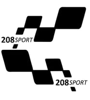 208 sport Etiket Yapıştırma 30cmx11cm MMD129