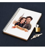 Sevgiliye Hediye Günlük Galata Kulesi ve Aşkımız Karikatürlü Kilitli Anı Defteri