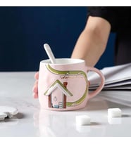 Livava Barınak Seramik Kupa, Mavi, 8,5x8 (Pembe)