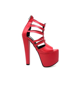 Kindep Yüksek Topuklu (18 cm) Platform (7 cm) Kadın Ayakkabı KIRMIZI