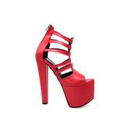 Kindep Yüksek Topuklu (18 cm) Platform (7 cm) Kadın Ayakkabı KIRMIZI
