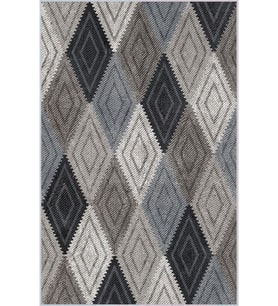 Eliana Home Baskılı, Yıkanabilir Kaymaz Taban Salon Halısı LNA1568-HT121 100x150 cm (Gri)
